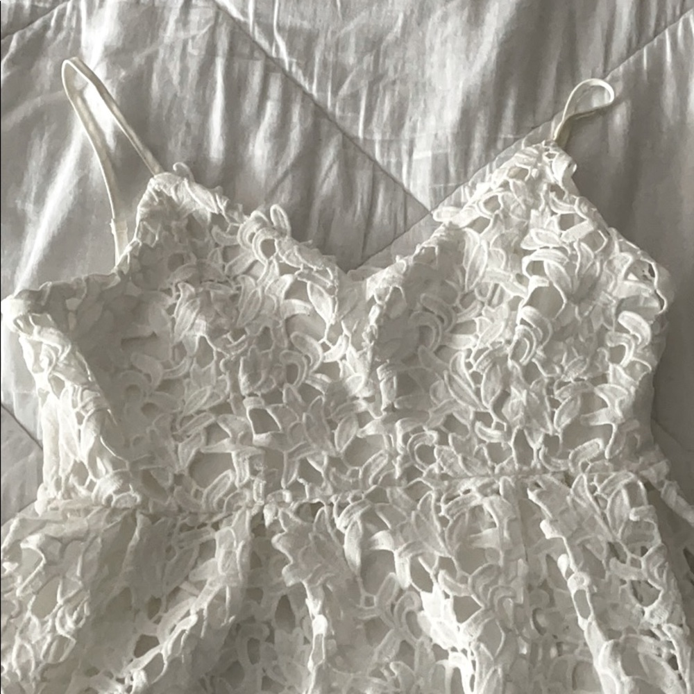 White lace midi dress